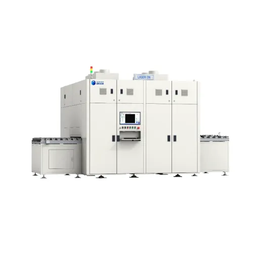 Laser scribing mass production system for thin-film solar modules
