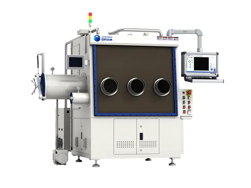 Glove box type laser scribing and edge cleaning machine