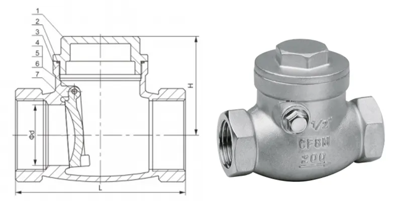 Casting Thread Swing Check Valve Casting Thread Swing Check Valve