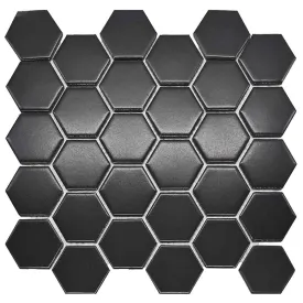 Unglazed Solid Color Hexagon Polished Ceramic Tile