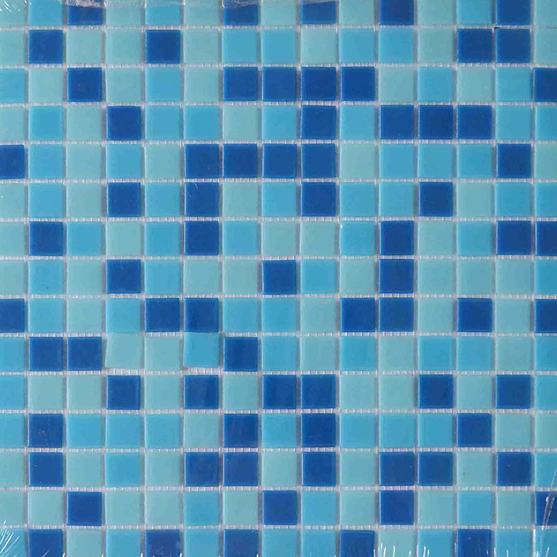 Square Blue Mix Hot Melt 20x20mm Mosaic Tile Glass Swimming Pool