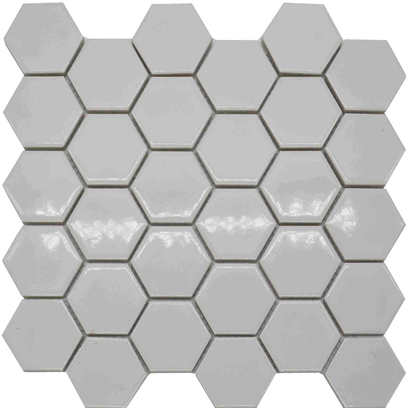 Octagon Black Mix White Glazed Porcelain Mosaic Tile For Wall