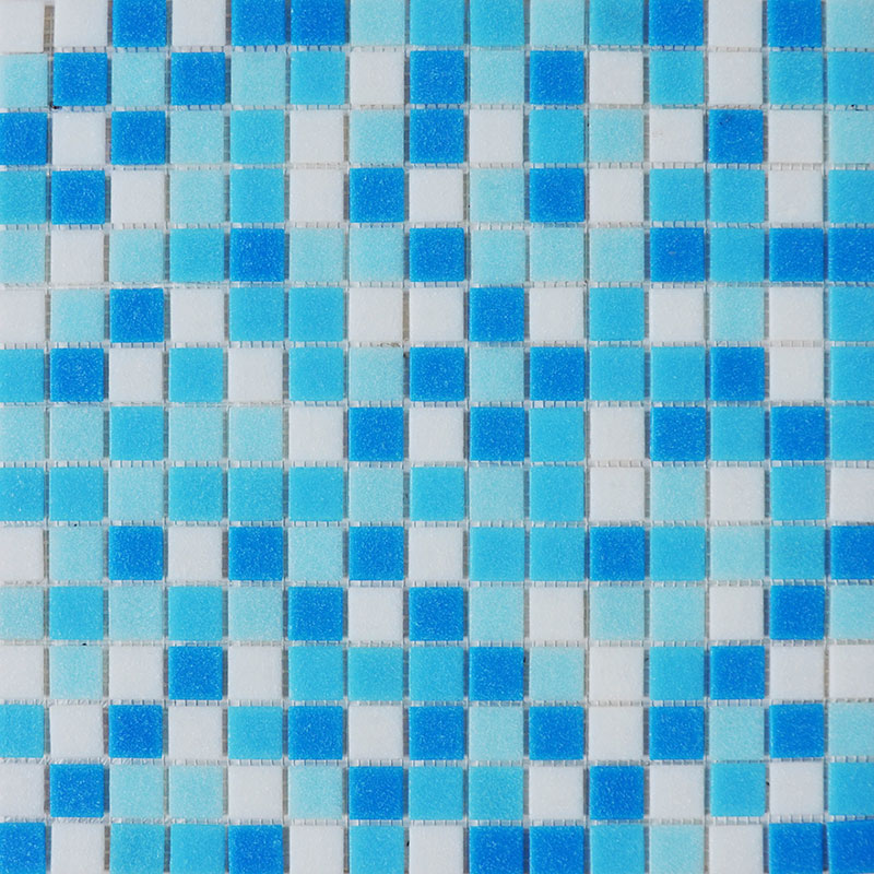 Square Blue Mix Hot Melt 20x20mm Mosaic Tile Glass Swimming Pool