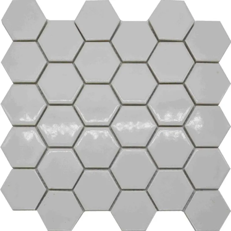 Octagon Black White Glazed Porcelain Mosaic Tile
