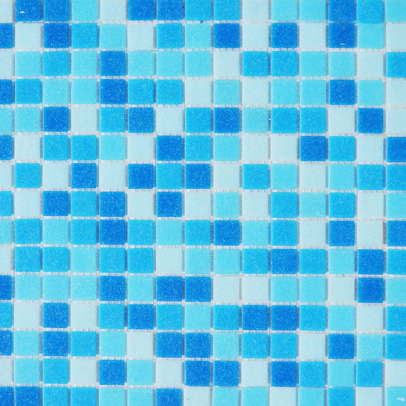 Square Blue Mix Hot Melt 20x20mm Mosaic Tile Glass Swimming Pool Mosaic