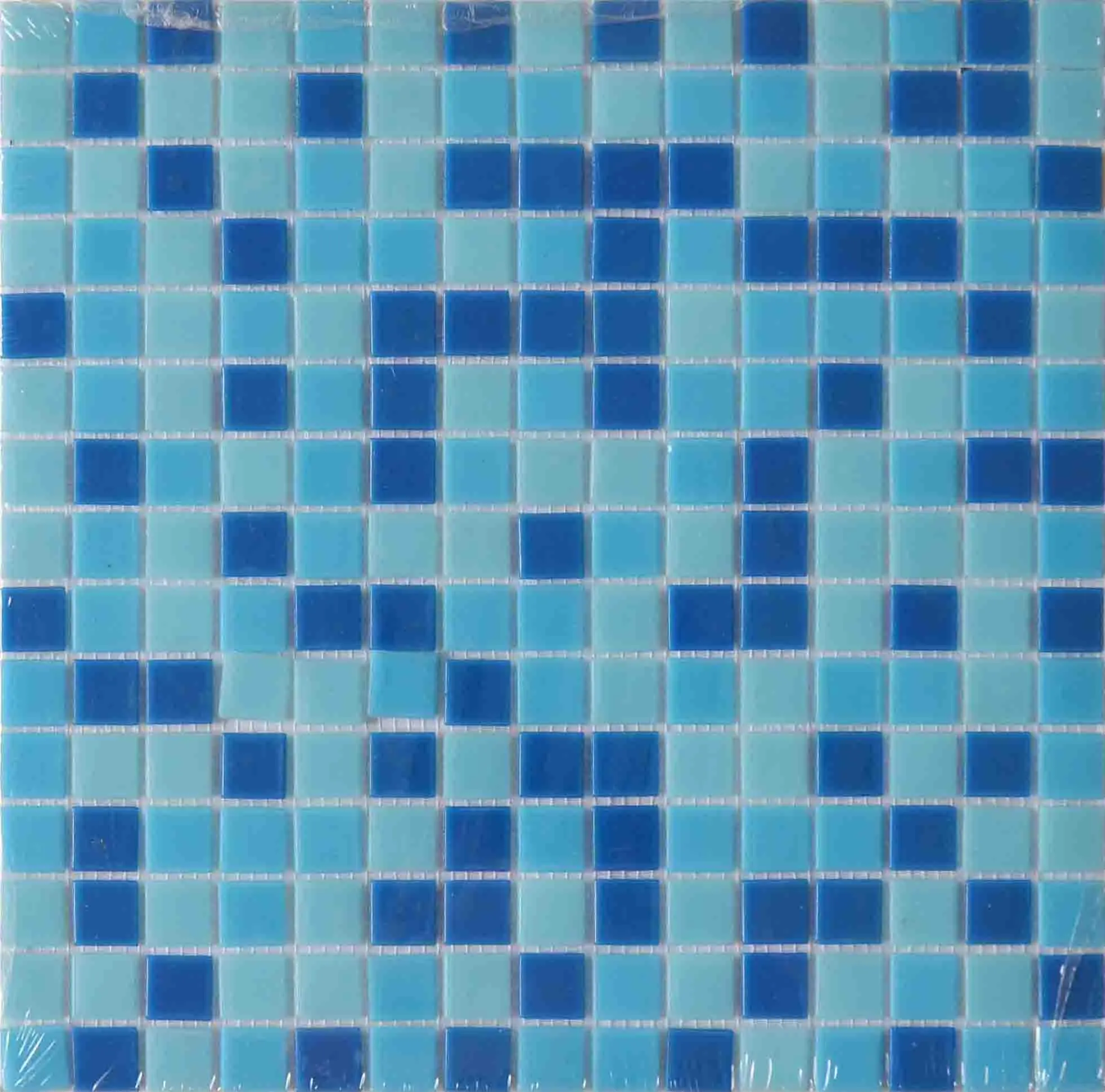 Cheap Hot Melt Blue Sqaure Glass Mosaics