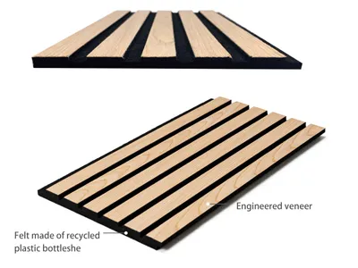 Wood Veneer Pet Panel With Milling Pattern