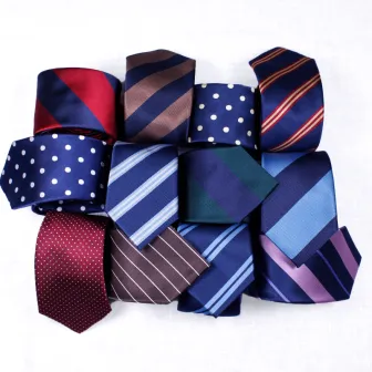 Cheap New Design Business Stripe Polyester Tie Mens Necktie