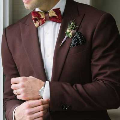Bridegroom's bow tie matching dark dress II -[Handsome tie]