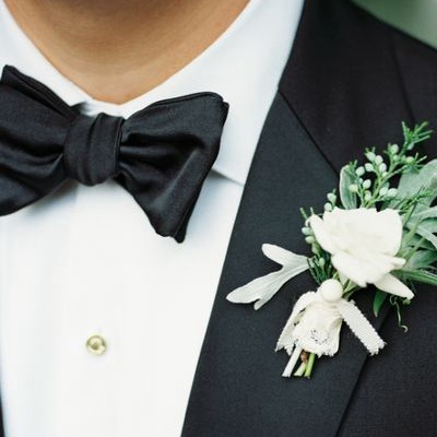 Versatile black self bow tie - [Handsome tie]