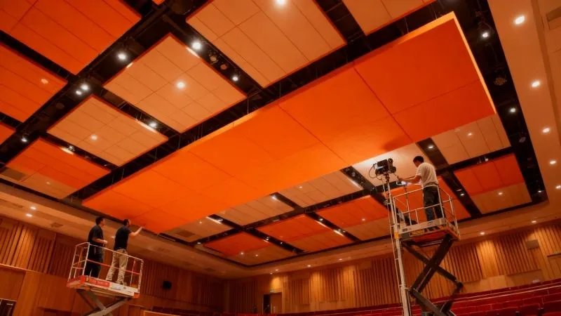 Fiberglass Sound-Absorbing Ceiling Fiberglass Sound-Absorbing Ceiling