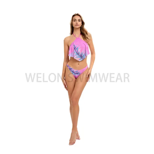 Plaatsing Print Halter Sjaal Bikini Set