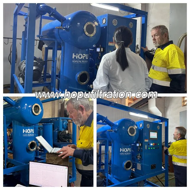 Un client australien inspecte la machine de purification d'huile de transformateur HOPU Un client australien inspecte la machine de purification d'huile de transformateur HOPU