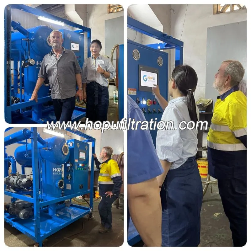 Un client australien inspecte la machine de purification d'huile de transformateur HOPU Un client australien inspecte la machine de purification d'huile de transformateur HOPU