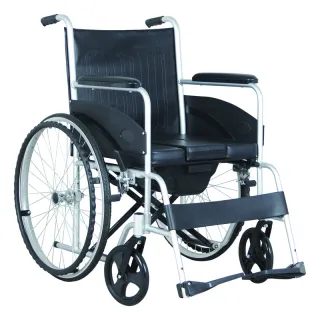 Foldable aluminum commode wheelchair