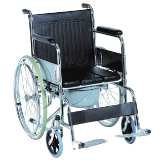 Foldable steel commode wheelchair