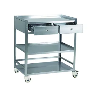 Hospital medicine trolley with two drawers K114STL
