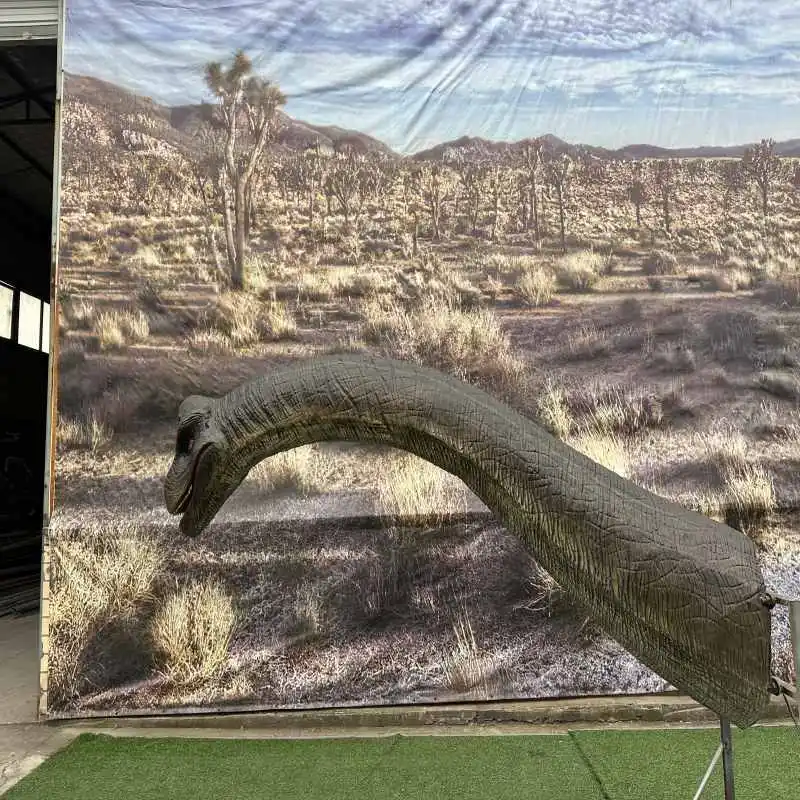 Cabeza de dinosaurio Brachiosaurus animatronic realista de cuello largo Cabeza de dinosaurio Brachiosaurus animatronic realista de cuello largo