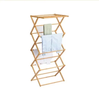 High and Foldable Bamboo Clothes Drying Rack