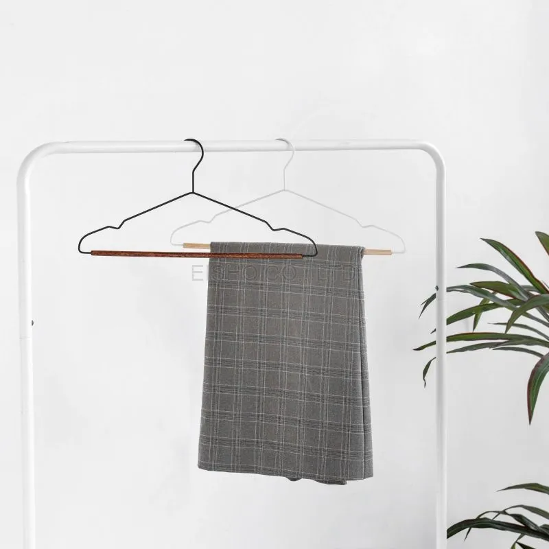 Premium Metal Hanger with Wood Pants Bar