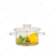Transparent Glass Cooking Pot with Double Ear