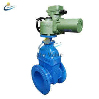 Electric Actuator Double Flange Rubber Seat Resilient Seat Gate Valve