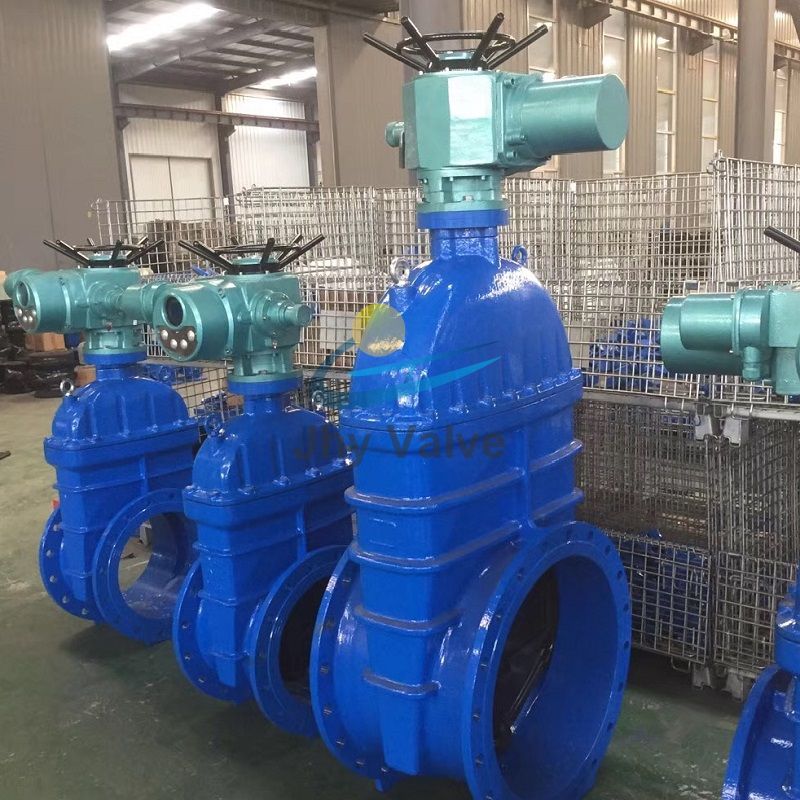 High Quality Ductile Iron Resilient Seat Gate Valve With Electric Drive