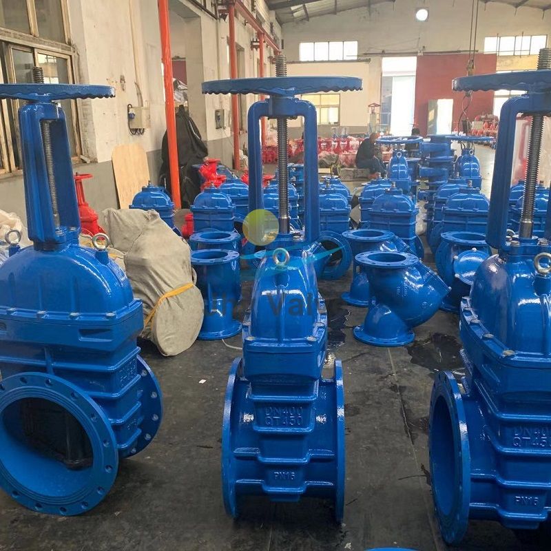 DN400 Big Size BS DIN OS&Y Rubber Seat Rising Stem Gate Valve