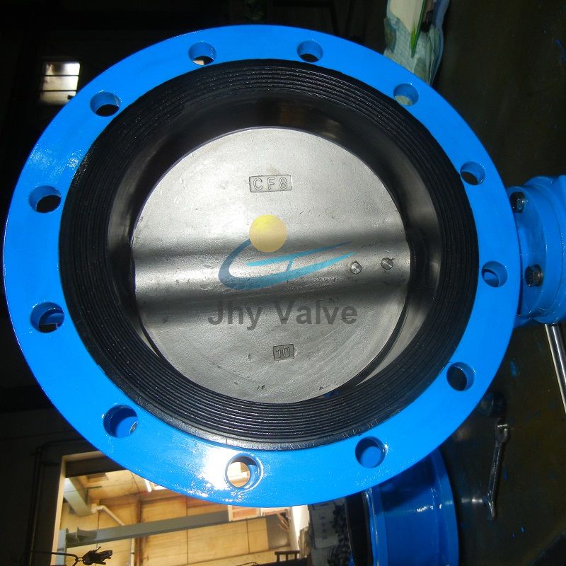 Bán nóng dễ uốn gang gang Worm Gear Double Flange Butterfly Valve