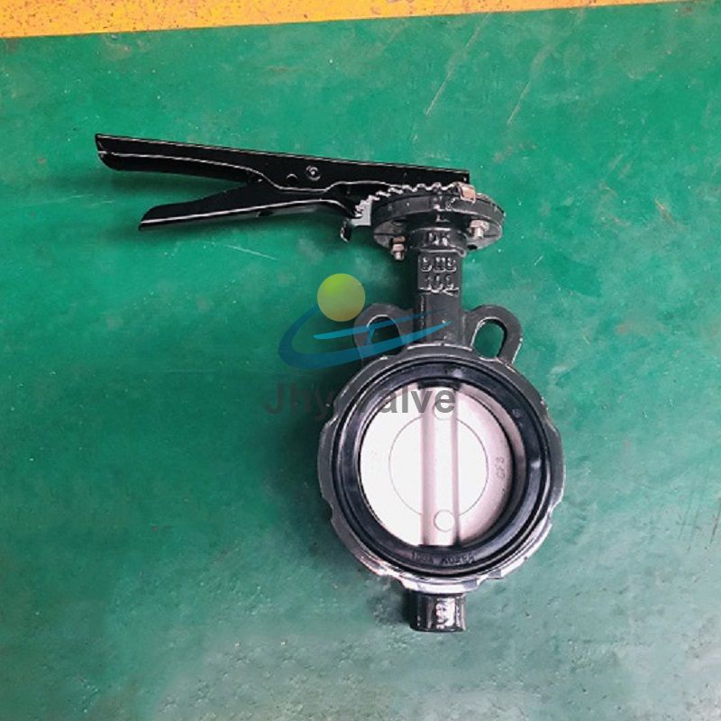 Cast Iron CF8 Plate Korea Standard 10K 100 A handle manual operated DK wafer butterfly valve 