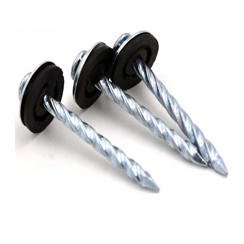 Galvanized roofing screw nail with washer