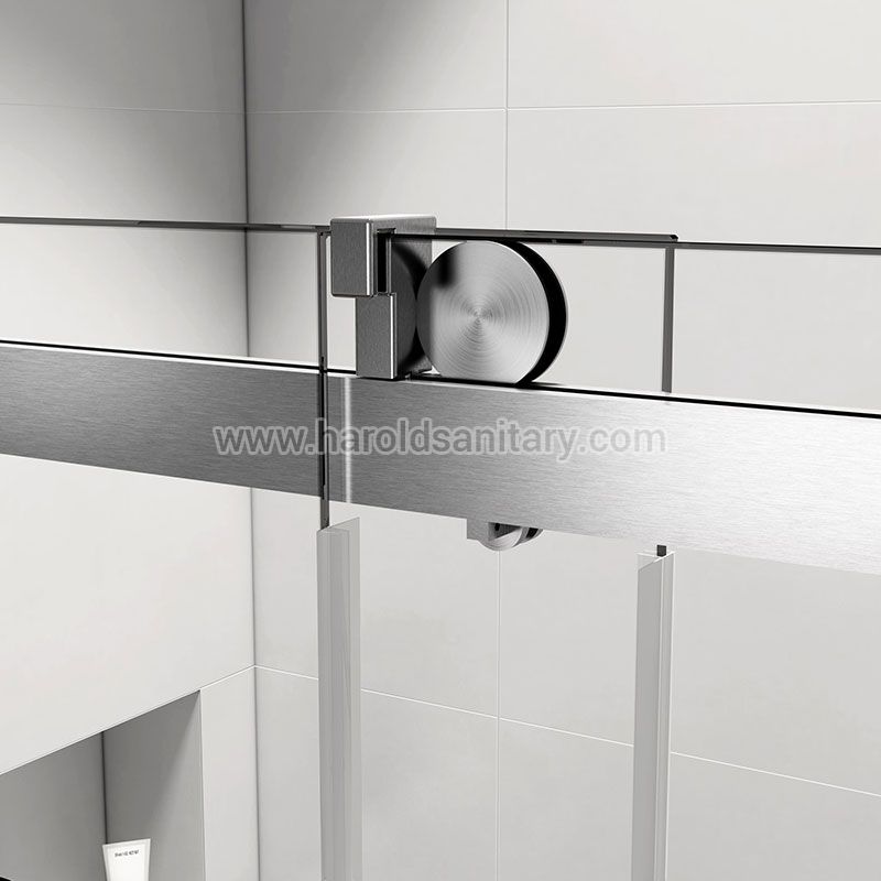 Cabine de douche coulissante en verre à fermeture douce en acier inoxydable