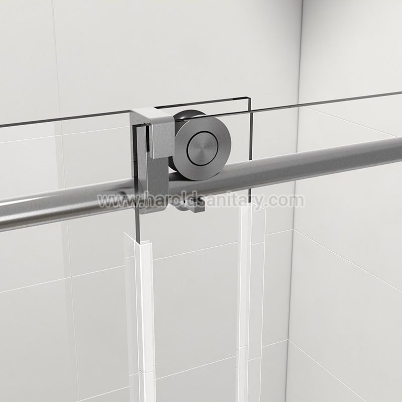 Portes de douche coulissantes en verre sans cadre à fermeture douce