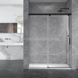 Cabine de douche coulissante en aluminium à fermeture douce