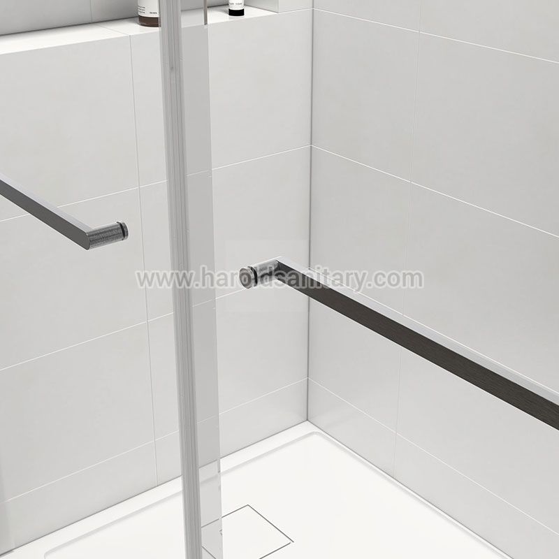 Compartimento de banheiro duplo deslizante reforçado com portas de fechamento suave