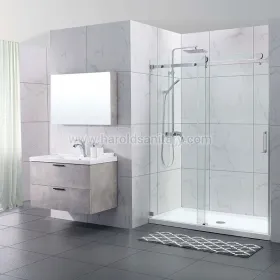 Cabine de douche à porte coulissante simple Big Top Rollers