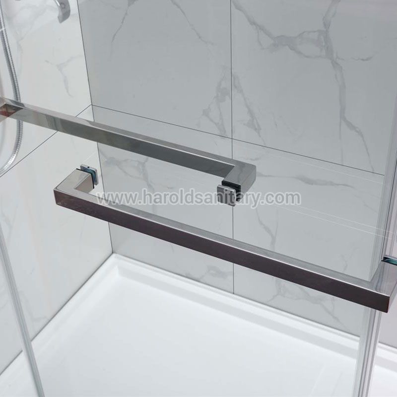 Mampara de ducha de vidrio con puertas correderas dobles de derivación
