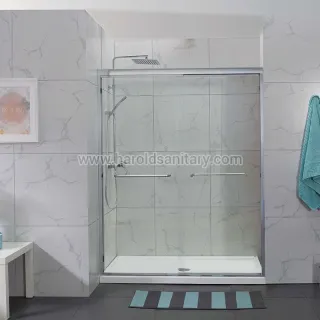Streamlined Semi-Frameless Bypass Sliding Shower Door