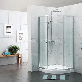 Framed Round Shower Cabin With Double Sliding Doors