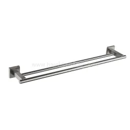 Double towel bar square post with round bar