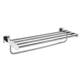Square tube towel rack with round towel bar