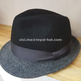 Luxury Jazz Hat Black 100% Wool Felt Fedora