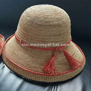 Straw Hat Wide Brim Hat With Ribbon And Rope