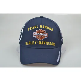 Harley-Davidson fashion blue Signet embroidery 100% Cotton baseball cap 