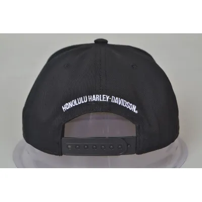 Harley-Davidson  High quality Black six panel Signet embroidery 100% Cotton plain cap 
