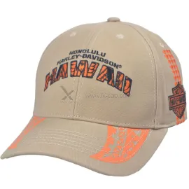 Harley-Davidson 100% Cotton High quality orange Signet embroidery Khaki baseball cap 