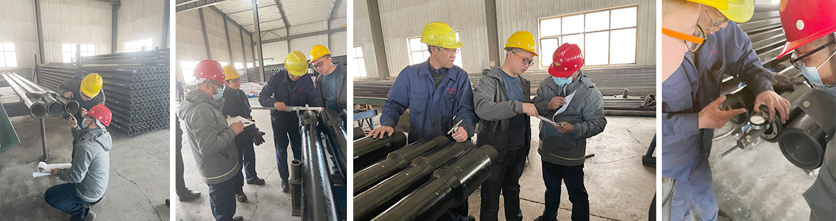 The German customer commissioned a third party to conduct a 3-day inspection and acceptance of the drill pipe.