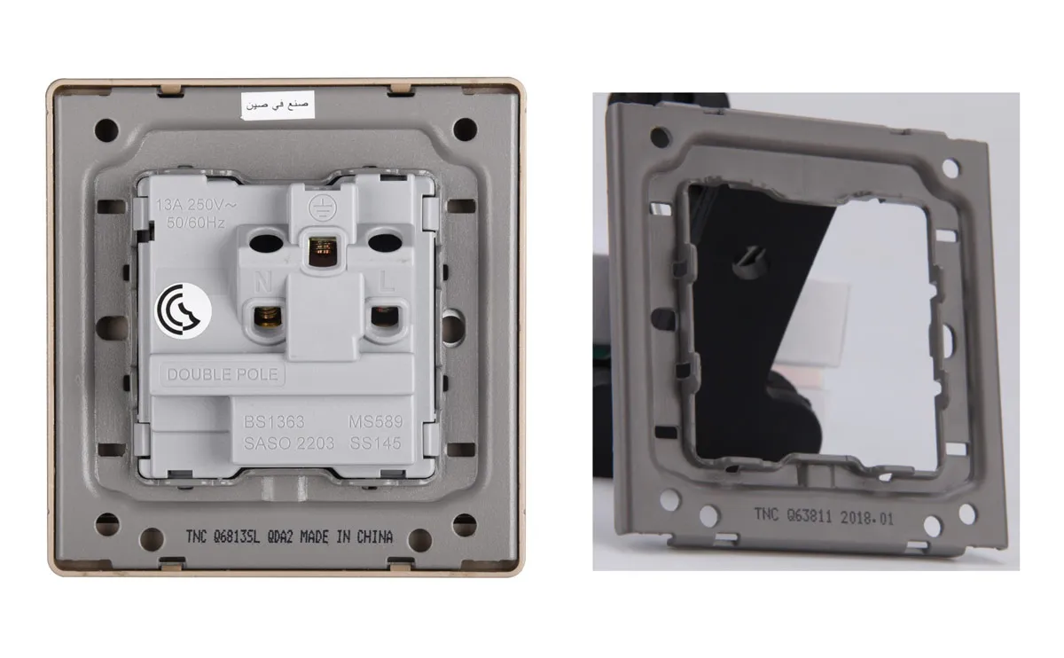 Frameless Modern Design British Standard 45A DP AC Switch Wall Switch