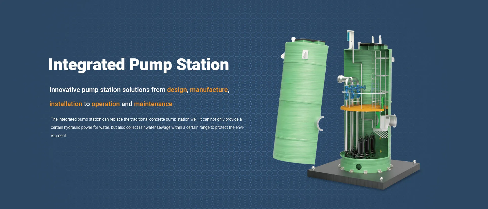 Integrierte vorgefertigte Pumpstation