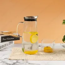 High Borosilicate Glass Pitcher WIth Stainless Steel Lid